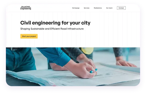 Hero section for RoadONE Engineering